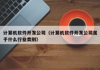 计算机软件开发公司（计算机软件开发公司属于什么行业类别）