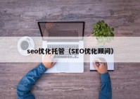 seo优化托管（SEO优化顾问）