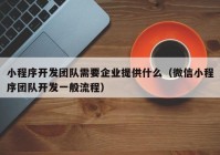 小程序开发团队需要企业提供什么（微信小程序团队开发一般流程）