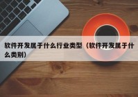 软件开发属于什么行业类型（软件开发属于什么类别）